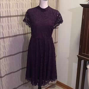 Torrid purple dress with lace overlay